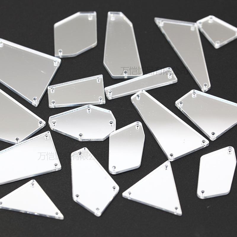 Acrylic Hand Seam Drill, Flat Bottom Special-Shaped Mirror Diy Clothing Decoration Jewelry Mirror Accessories Seam Drill