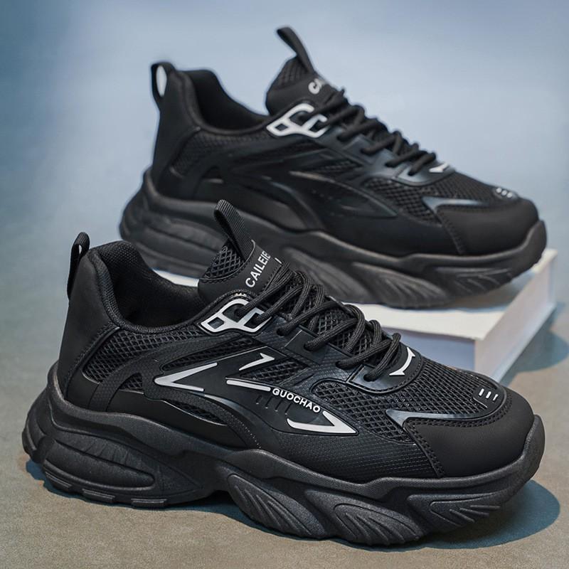 Spring Men's Shoes New Breathable Mesh Platform Sports Casual Running Dad Fashionable