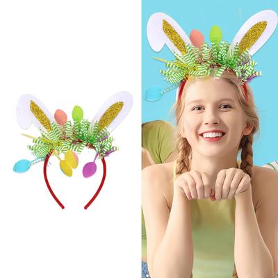 Adorkable Rabbits Makeup Headpiece for Proms Birthday Hairbands Fun Headwear Easter Hair Headwear for Children