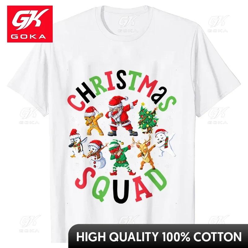 Christmas Squad Crew Unisex T Shirt Hip Hop Soft Tops Fashion Casual Harajuku Santa Claus Xmas Graphic Tshirts Short Sleeve Tees