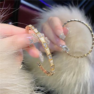 Zirkon Kristall Schlange Knochenförmige Offene Armband Licht Luxus Minderheit High Sense Armband Mode Persönlichkeit All-Match-Schmuck