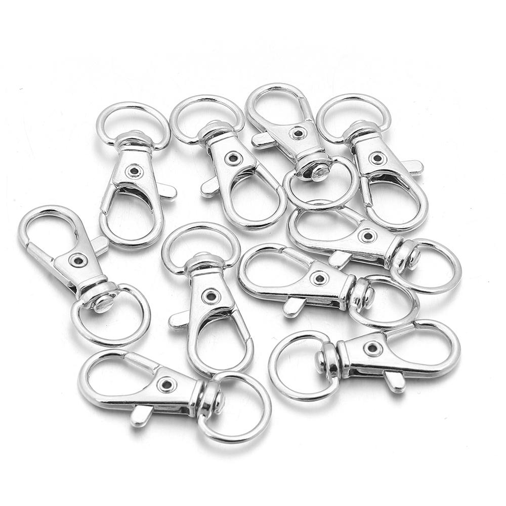

10pcs/lot Lobster Clasp Key Ring Keychain Alloy Clasps Connector Hook For DIY Jewelry Making Findings Key Chain Accessories