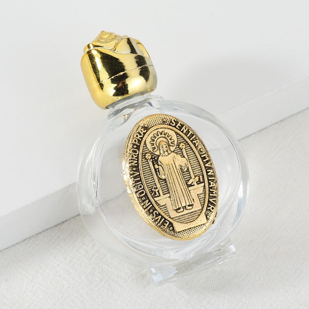 

Depiction Communion Embossed Glass Holy Water Bottle Gifts for Family Church I