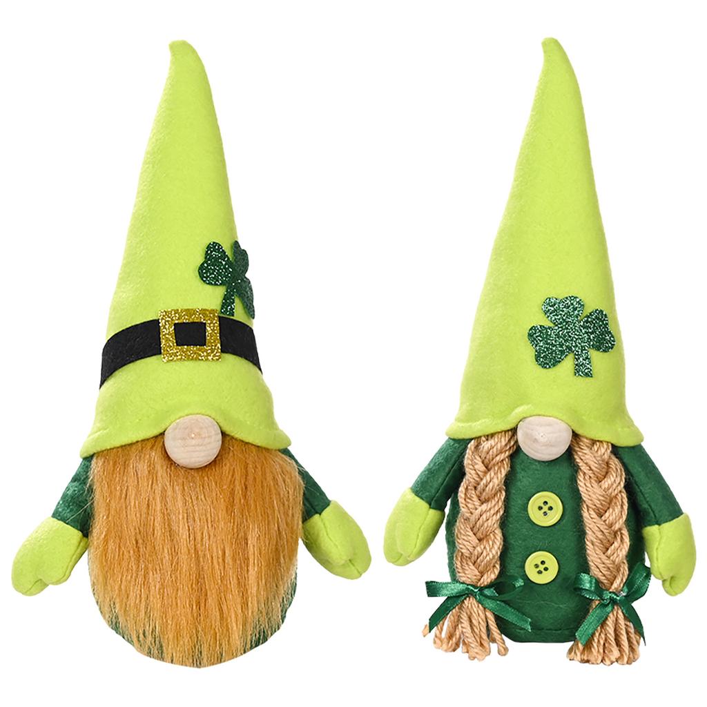 St.Patrick's Day Green Gnome Plush Ornaments, Irish Rudolph Doll ...