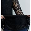 Spring Autumn Women's Round Neck Lace Blouse Mid-Length Loose Hollow-Out Plus Size Blouse