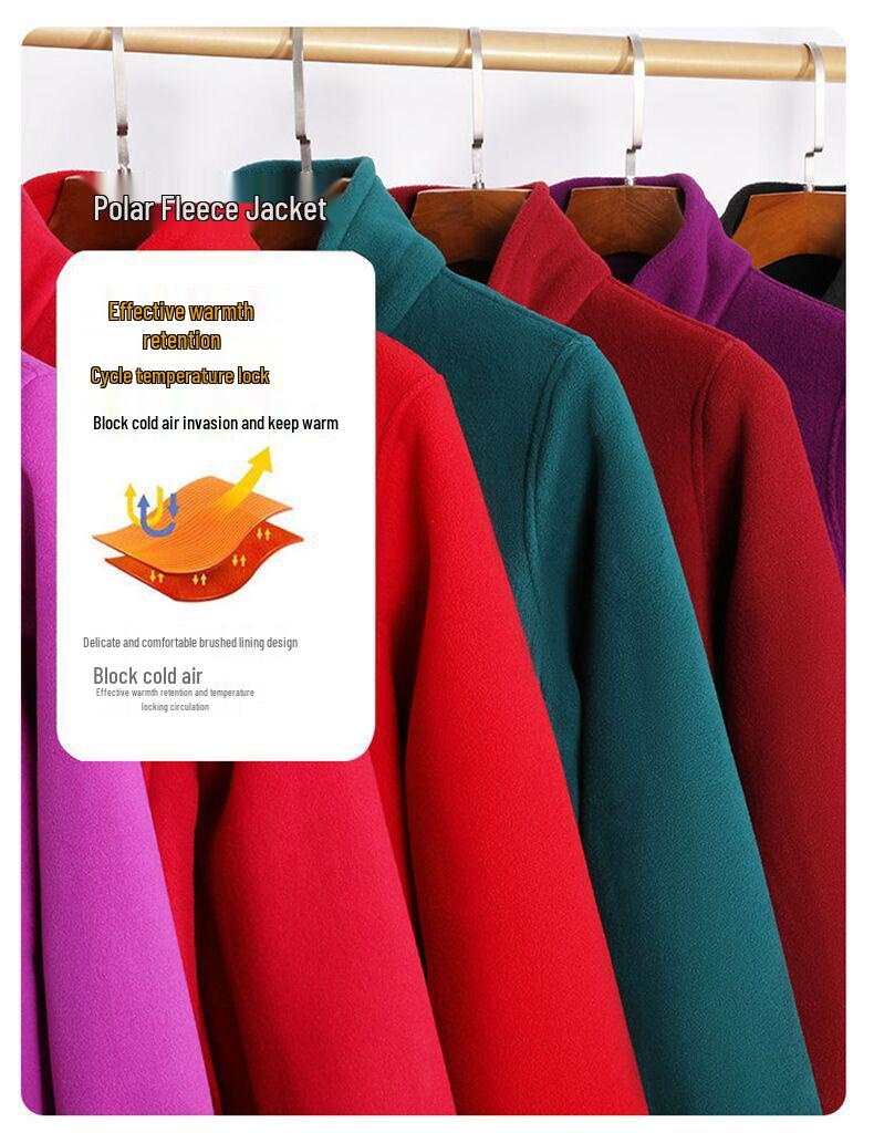 Doppelseitiger Fleece-Mantel für Damen - Sweatshirt mit Fleece-Futter für Mütter und Senioren (Frühling, Herbst, Winter).