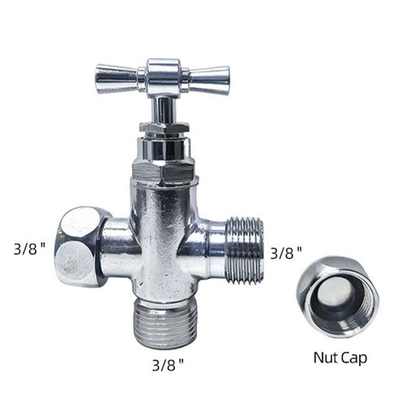Solid Brass 3/8 X 3/8 X 3/8 Compression Bidet T Valve European Standard Modern Bathroom Water Connector (as the picture,3/8 X 3/8 X3/8 )