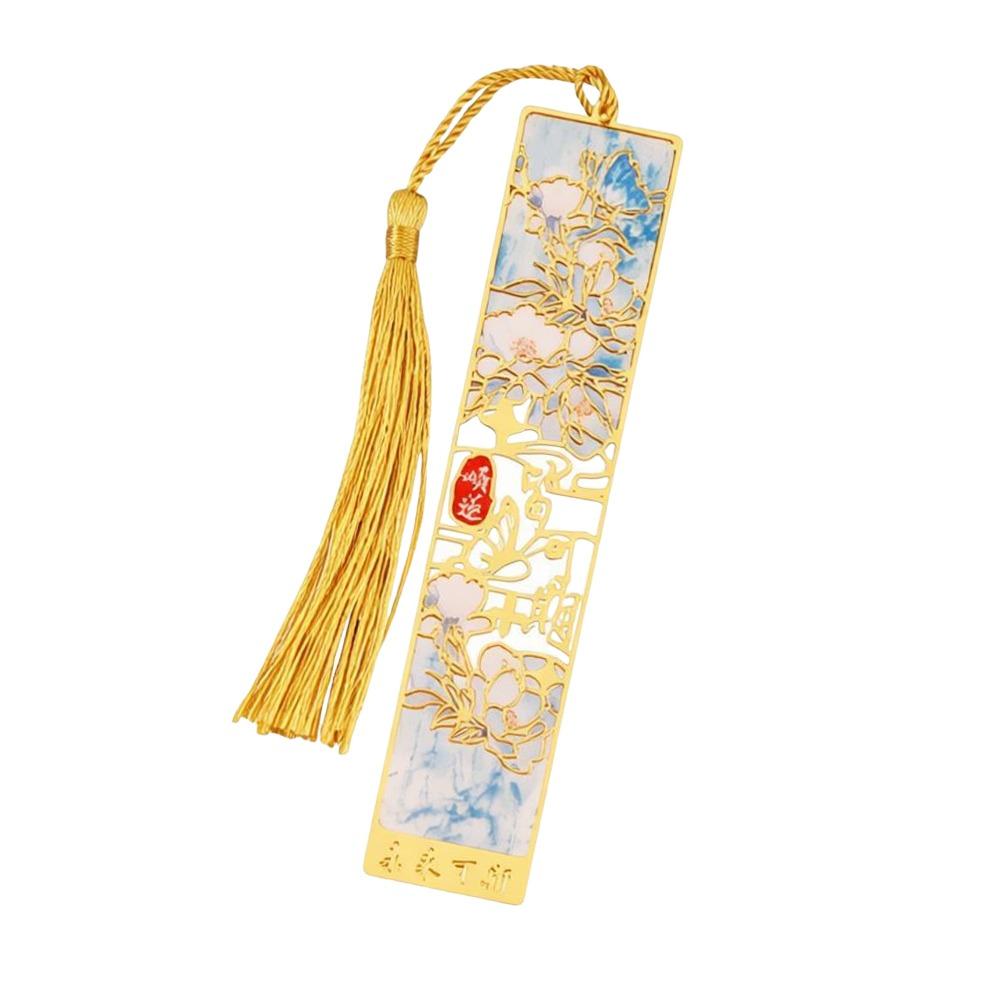 

Tassel Pendant Reading Book Clip Pendant Decorative Oil Painting Bookmarks Reading Accessory 1