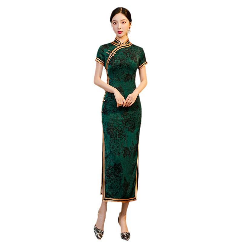 Elegante Qipao Retro 2021: Vestido de Talla Grande para Mujer Estilo Chino de Alta Gama