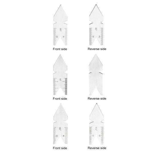 Zähler Mehrfachsteigungslehrensatz Edelstahl Gewindesteigung Messwerkzeuge 55/60 Grad Gewindelehre Gewindemesswerkzeuge Kit