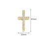 5pcs/Lot 22x47mm Zinc Alloy Crystal Religion Cross Connectors For Women Men DIY Pendant Bracelet Necklace Jewelry Findings