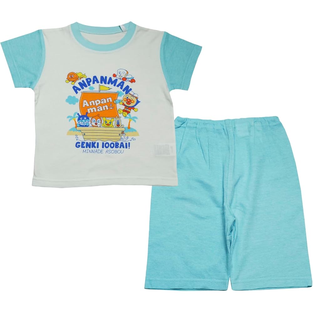 [Bandai] [Body 100% cotton] 2026 summer Anpanman mesh boy pattern short sleeve pajamas Anpanman s...