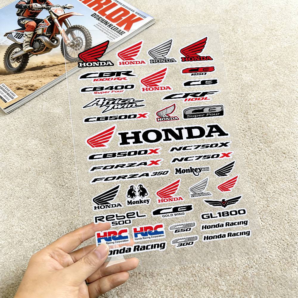 For Honda Reflective Motorcycle Stickers Waterproof Vinyl Decals for Motorbike Helmet Fuel Tank Bike