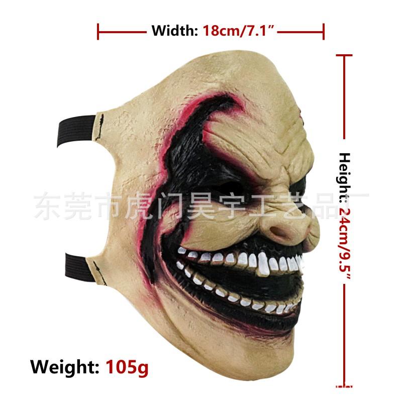 Halloween Bloody Half Face Zombie Mask Walking Dead Sharp Teeth Horror Costume Prop Haunted House