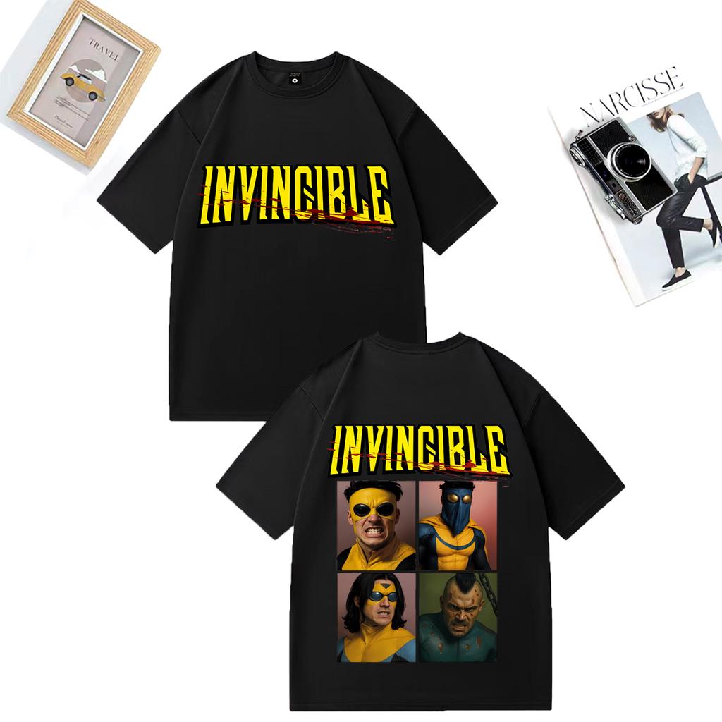 Unisexs and Womens Invincible Mark Superhero TShirt Anime Round Neck Hip Hop Style Casual  Vintage Oversized Cotton TShirts