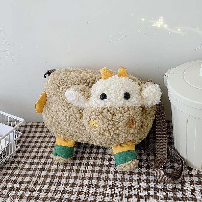 

Женская сумка через плечо с милым мультяшным принтом коровы из ткани Оксфорд Kawaii, маленькая кукольная сумка на плечо, дизайнерская женская дорожная сумка Sac Femme хаки