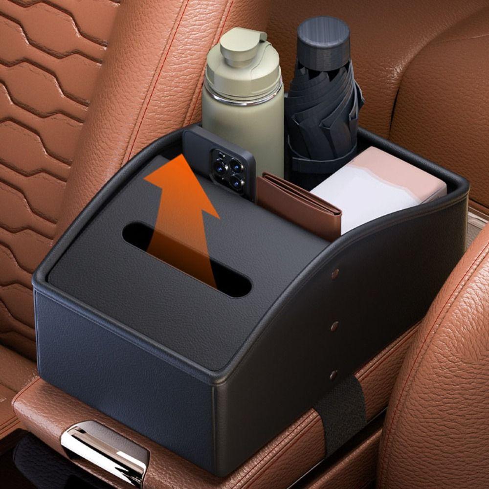 Universal Car Armrest Storage Box Multifunctional Water Cup Holder Car Tissue Box  Glasses