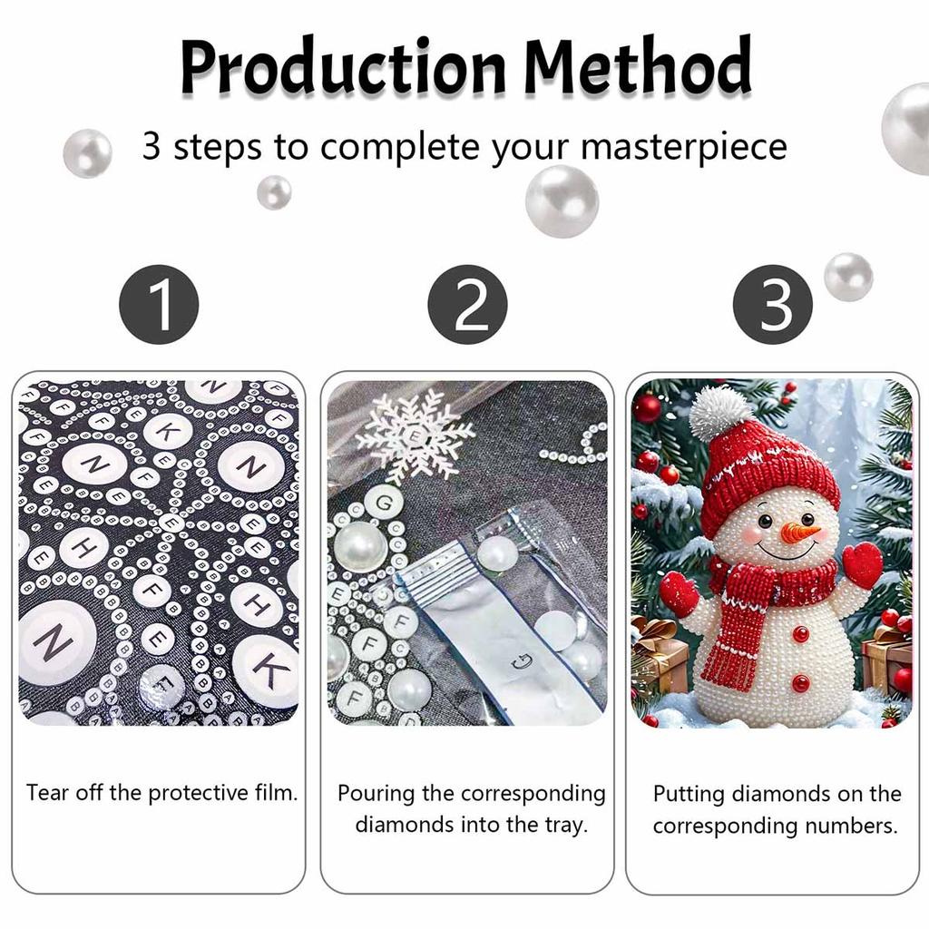 Christmas Snowman Pearl Painting Art Painting Kit Handmade Diy Home Decoration Painting