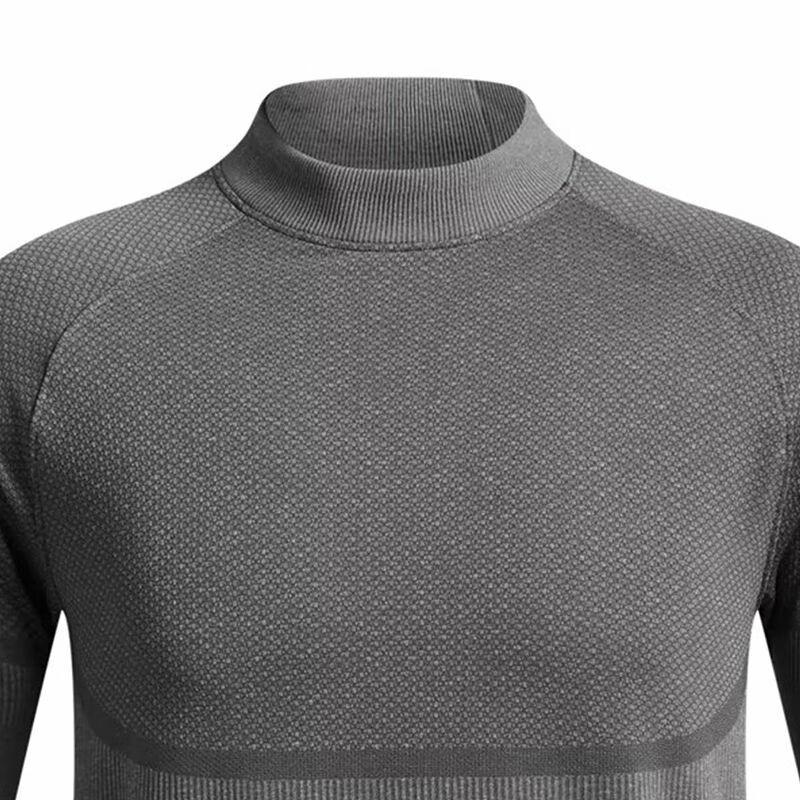 Under Armour Rush Seamless Mock Training Long Sleeve T-Shirt Men Tops Rhino-Gray 1379283-025