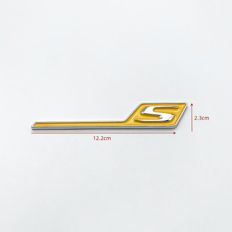 1Pc ABS S Badge Emblem Car Trunk Stickers For S E63S C63S GLC63S GLE63S GLS63S GTS GT43S GTR GT53 GT50 CLA45S Silver yellow black