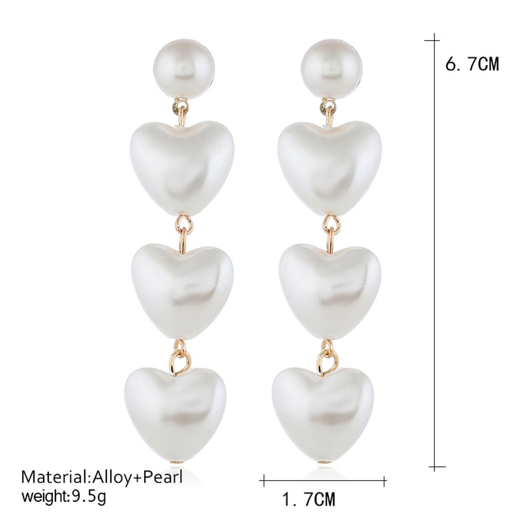1 Pair Fashion Heart-shaped Long Dangle Earrings for Women Jewelry
