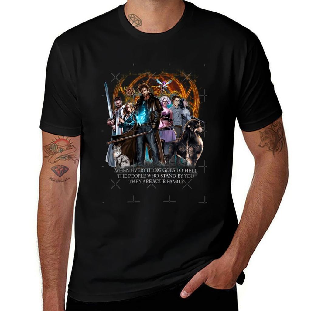 Harry Saving The World With Friends Dresden Files T Tshirt Soft Stretch Short Sleeve Top