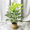 18 Leaves Artificial Tropical Taro Leaf Lifelike Green Taro Leaves  Office Desktop Decoration