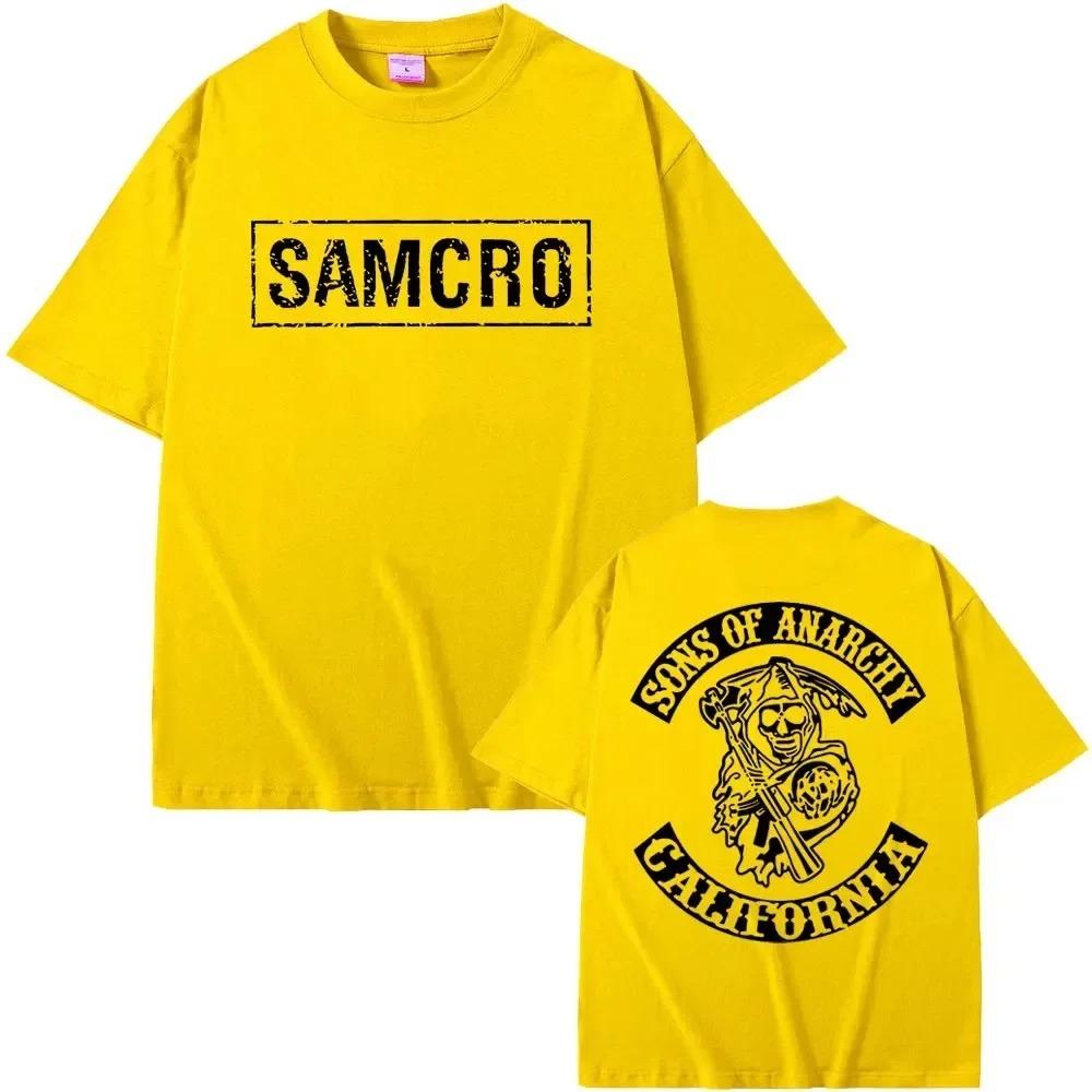Sons of Anarchy SAMCRO Print T-Shirt Männer Frauen Trend Hip Hop Rock Übergroßes Kurzarm-T-Shirt Sommer Baumwolle T-Shirts Kleidung Tops