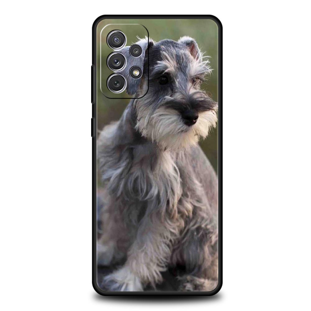 Cartoon Schnauzer Dog Phone Case for Samsung A51 A71 A21S A12 A11 A15 A25 A31 A41 A23 A33 A53 A73 A03S A05S A13 5G A35 A55 Cover