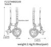 Qiong Yao 18K Gold Plated Zircon Star Pendant Stainless Steel Earrings