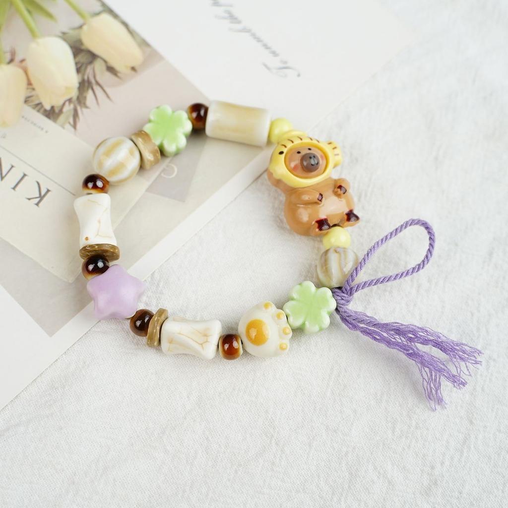 Ceramic beaded bracelet small fresh ancient style national style simple bracelet summer