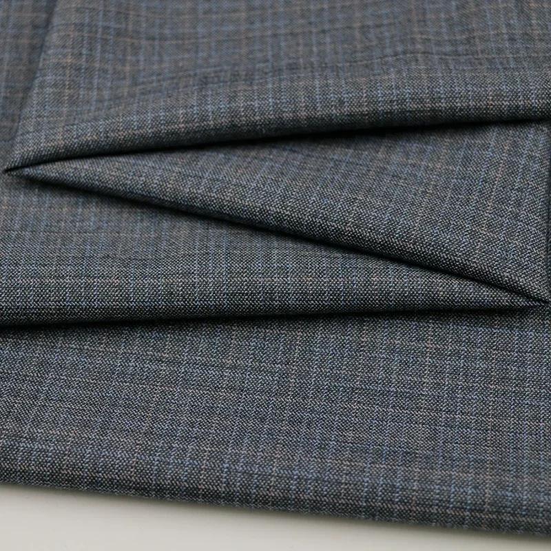 100x150cm Dark Patterned Thin Anti-wrinkle Suit Fabric for Clothes Vest Trousers Sewing Checkered Striped Cloth Black Blue