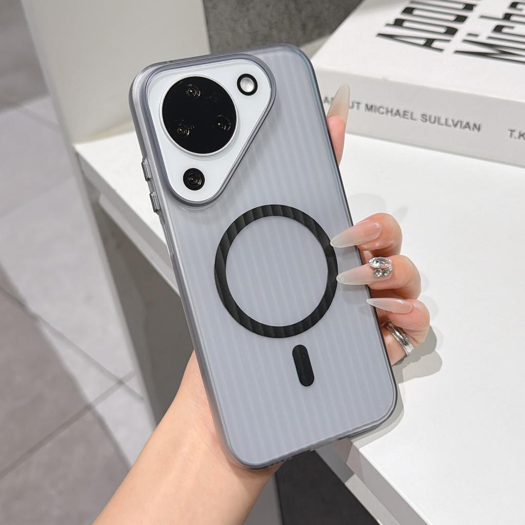 Suitable for Huawei Pura11ProMax Corrugated Ice Mist Magnetic Mobile Phone Case Mate11 Skin Stripe PC Hard Sheath