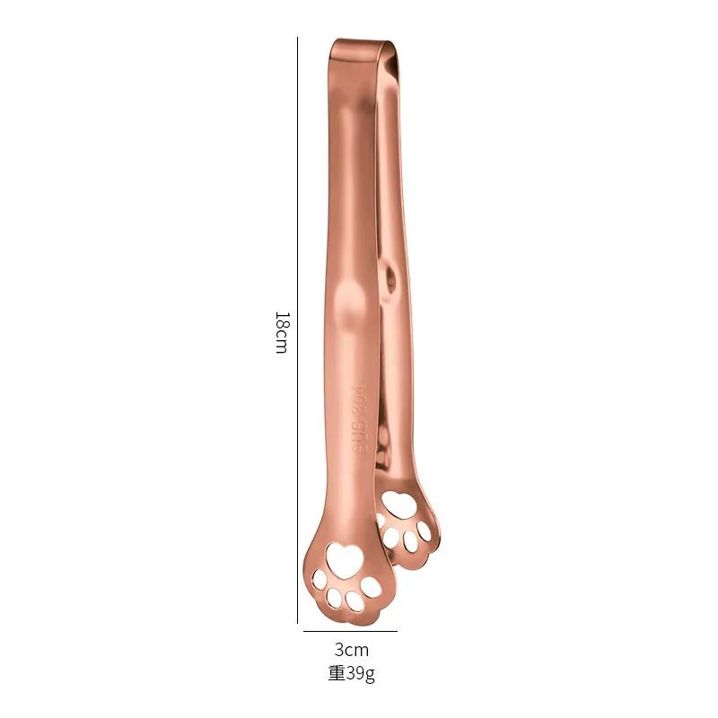 

Kitchen Gadgets Barbecue Food Tong Non-Slip Cooking Clip Stainless Steel Ice Tongs Salad Cat Claw Shape Steak Clamp Bread Tongs розового золота