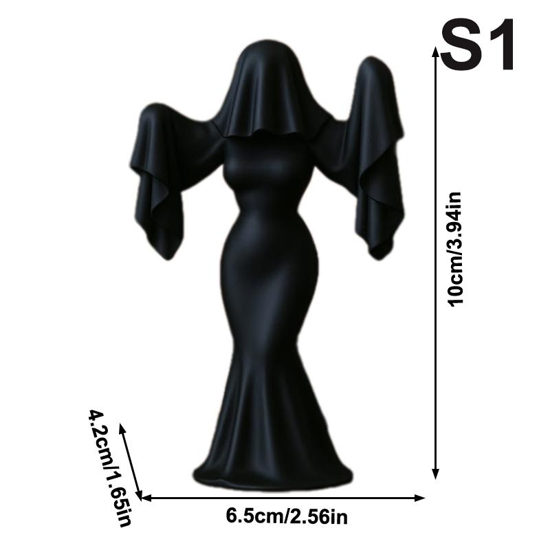 Gothic Bride Figurine 3D Printed Halloween Ghost Bride Statue 3D Printed Female Ghost Desktop Figurine Home Desktop Decoration