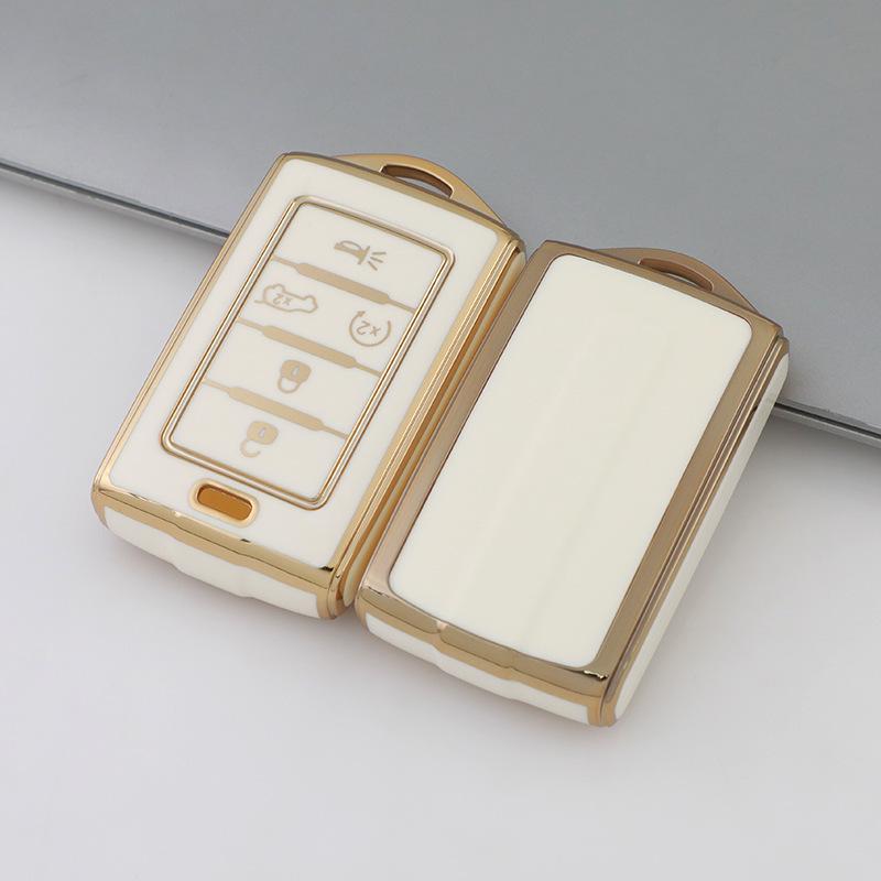 Gold-Edged TPU Key Cover for JEEP Grand Cherokee