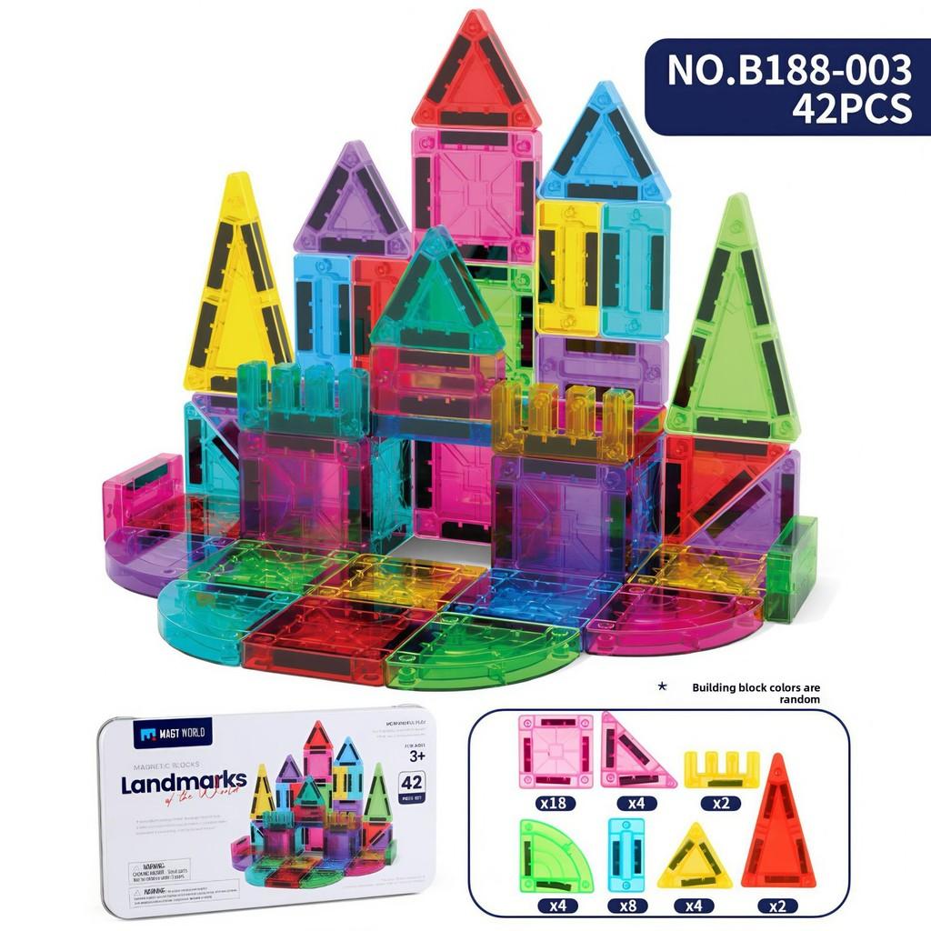 Christmas Mini Magnetic Blocks Set For Kids With Portable Iron Box Puzzle Toy For Holiday Gift