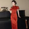 Rood nationale stijl nieuwe Chinese lange cheongsam verbeterd jong 1011 nieuw dames hoogwaardig verlovings toostjurk