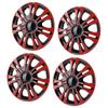 4Pcs Wheels Rim Cover 13 Inch Black Red Stylish Durable Protective Hubcap Wheel Covers For Most