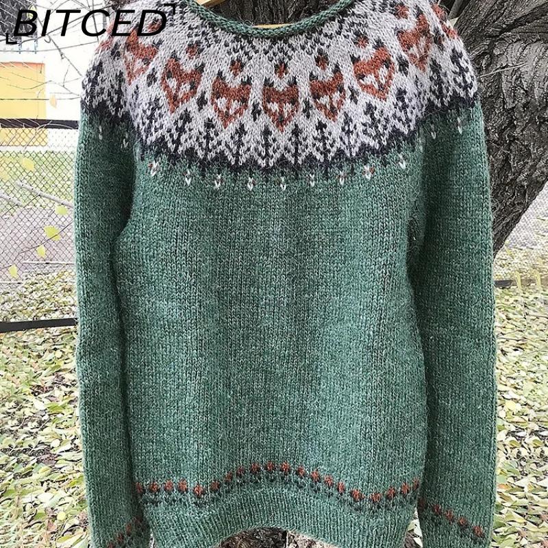 

BITCED Women s Sweater - O-Neck Color-Blocked Oversized Fashion Pullover Knit XXXXXL