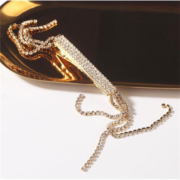 Fashion Rhinestone Tassel Hair Barrettes for Women Hair Clips Hairpin Hair Accessories