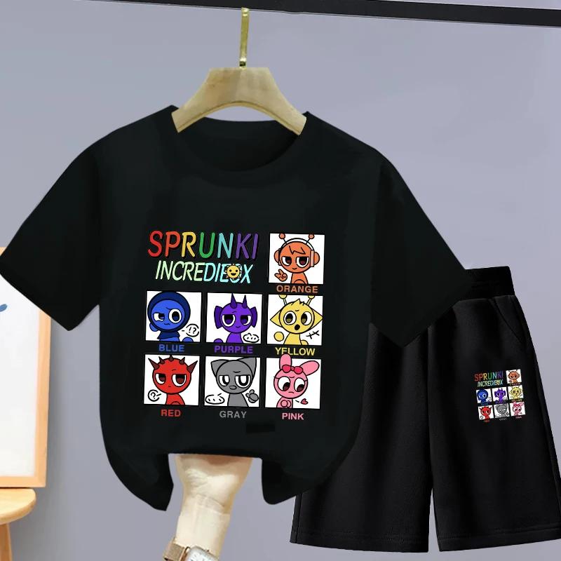 Summer 3D Print Child Ren's Set New Style Girls' Short Sleeves and Shorts Boys' Two-piece Set