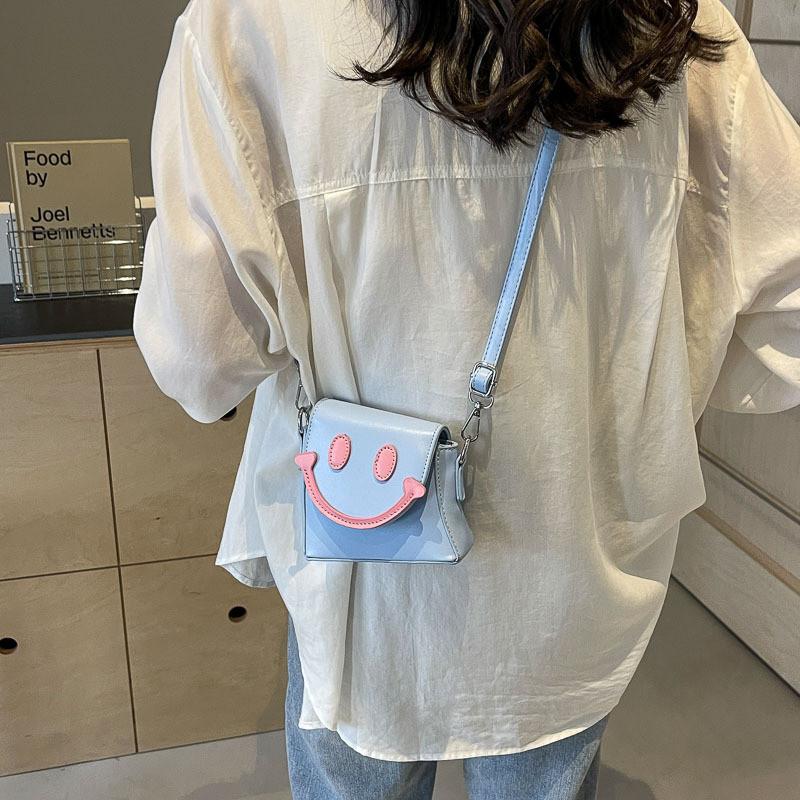 Adorable Cartoon Smiley Face Crossbody Bag For Girls Trendy And Lightweight