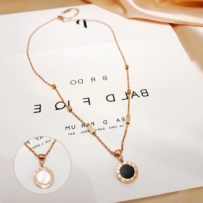 

Roman Numeral Titanium Steel Pendant Necklace - Women s Fashion Jewelry