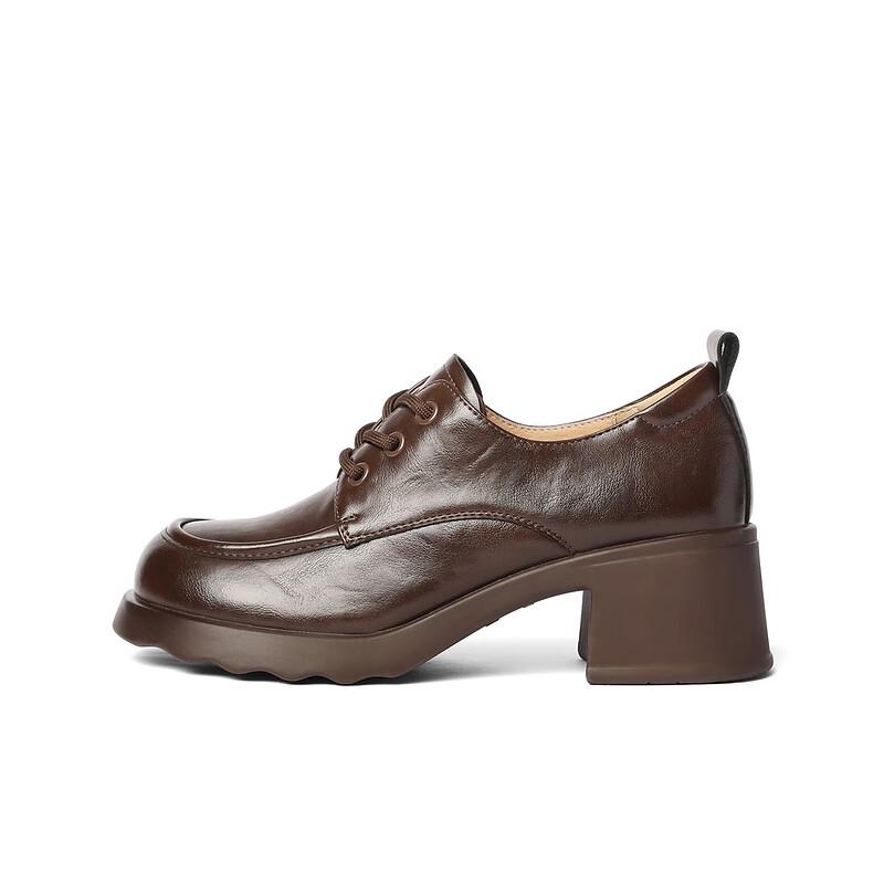 Belle Women s Chunky Heel Oxford Loafers EU 36