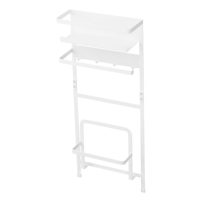 Yamazaki Washing Machine Side Magnetic Storage Rack White Approx. W28 x D11 x H67cm Plate Laundry Rack 3309