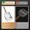 Durable Wooden Handle Cat Litter Scoop Stainless Steel Waste Removal Pet Waste Shovel Easy Clean Litter Box Scoop
