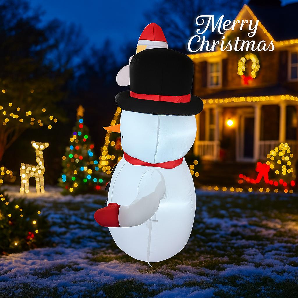 8.2FT Christmas Inflatable Toys with LED Lit Set Santa Snowman Dog Tree Supplies Home Ornament Festive Gift Xmas Yard Decoration