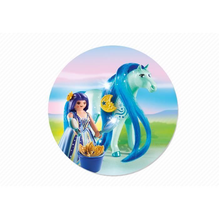 Playmobil - princesse bleuet avec cheval à coiffer - gamme playmobil princess - mixte - 4 ans et plus