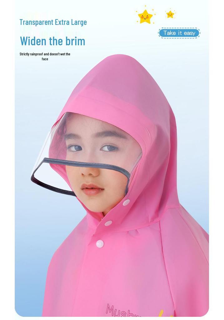 Kids' Stormproof Cartoon Raincoat with Backpack Slot for Outdoor and School Use